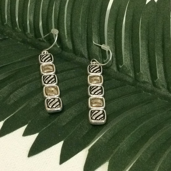 Gold, Silver & Black Metal Earrings - Picture 3 of 5